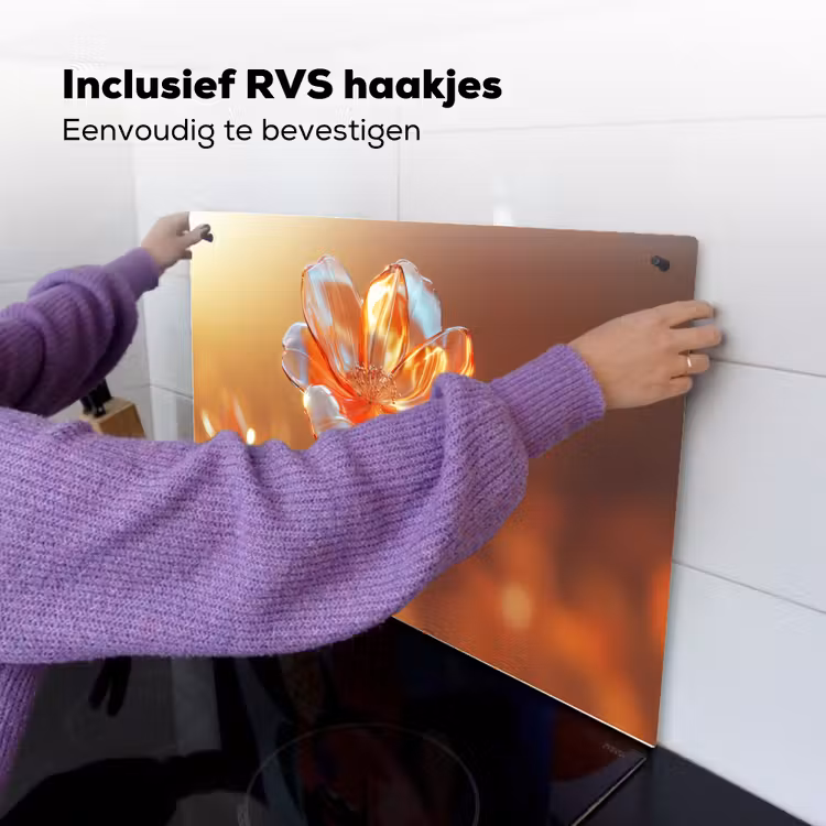 Glazen - Bloem - Zonlicht Inductie beschemer met haakjes klein -ky-ophangen-nl