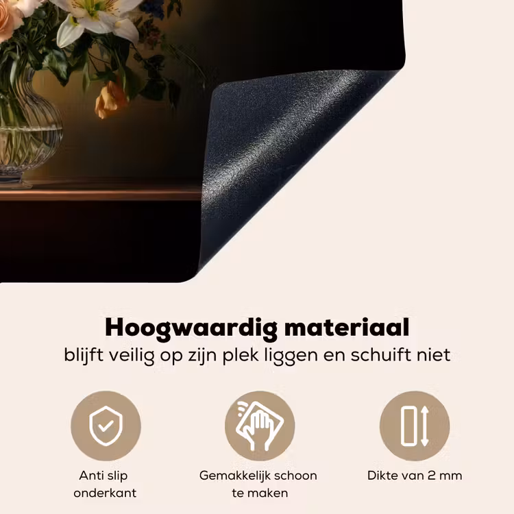 Glazen - Bloemen - Boeket - Kleuren Inductie beschemer met haakjes klein -ky-onderkant-nl
