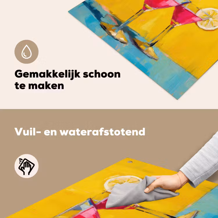 Glazen - Cocktail - Citroen - Kers Inductie beschemer met haakjes middel -ky-schoon-nl