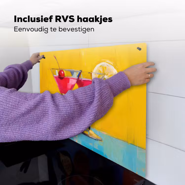 Glazen - Cocktail - Citroen - Kers Inductie beschemer met haakjes middel -ky-ophangen-nl