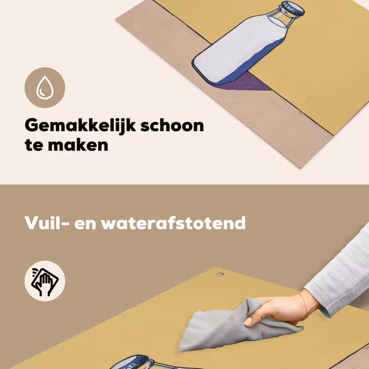 Glazen - Fles - Illustratie - Melk Inductie beschemer met haakjes klein -ky-schoon-nl