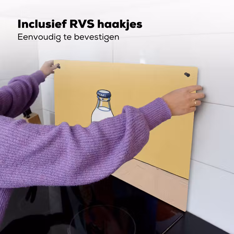 Glazen - Fles - Illustratie - Melk Inductie beschemer met haakjes klein -ky-ophangen-nl