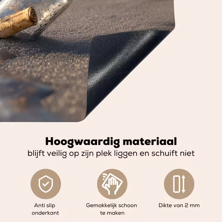 Glazenfles - Post - Zee - Zand Inductie beschemer met haakjes middel -ky-onderkant-nl
