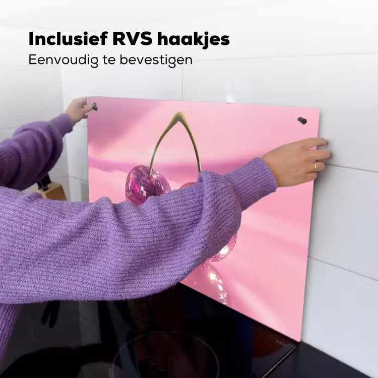Glitter - Discobol - Roze - Kersen Inductie beschemer met haakjes klein -ky-ophangen-nl