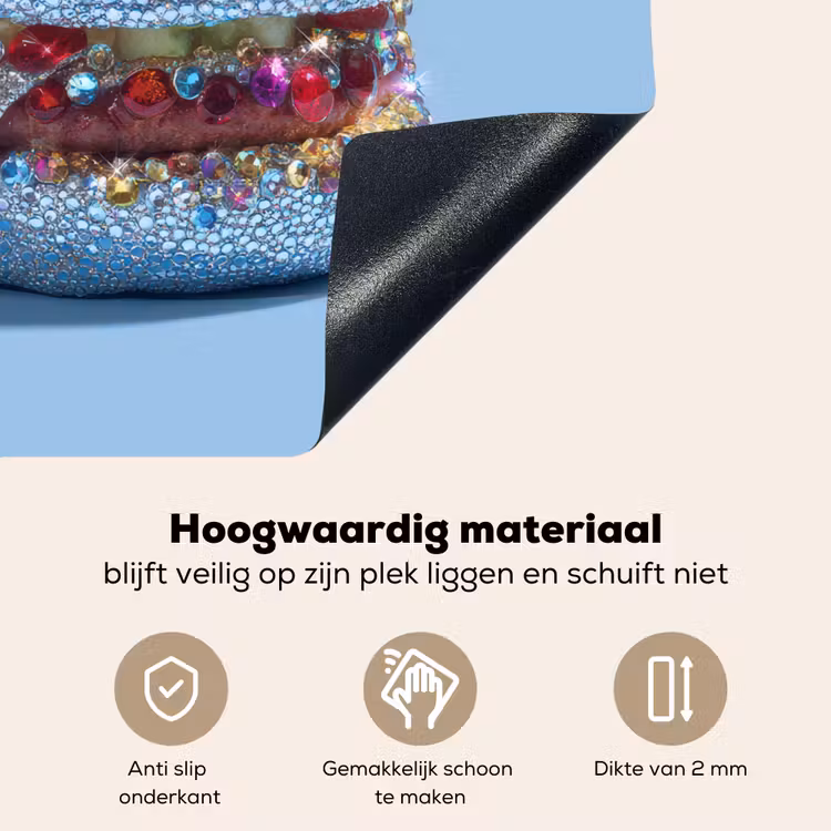Glitters - Hamburger - Blauw Inductie beschemer met haakjes middel -ky-onderkant-nl