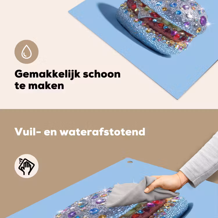 Glitters - Hamburger - Blauw Inductie beschemer met haakjes middel -ky-schoon-nl