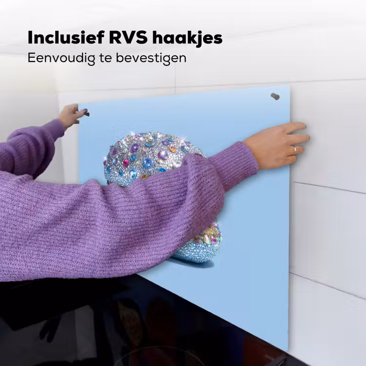 Glitters - Hamburger - Blauw Inductie beschemer met haakjes middel -ky-ophangen-nl