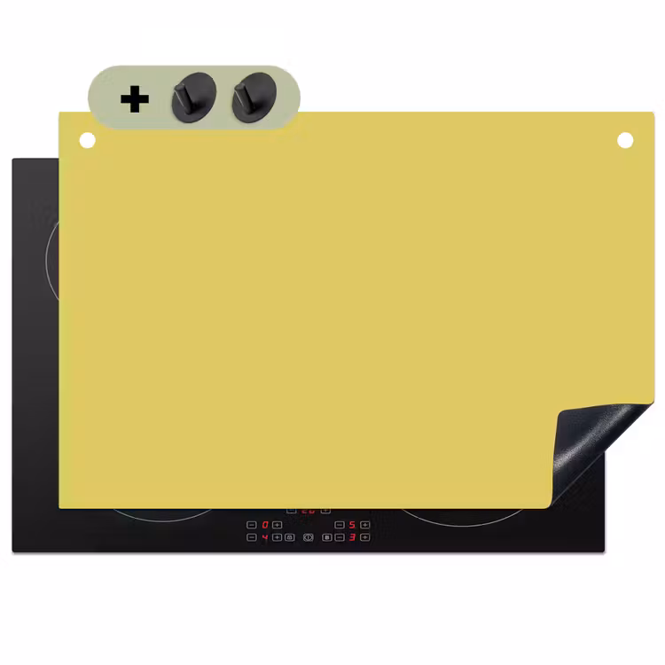 Golden - Ochre - Geel Inductie beschemer met haakjes klein 777 -3d