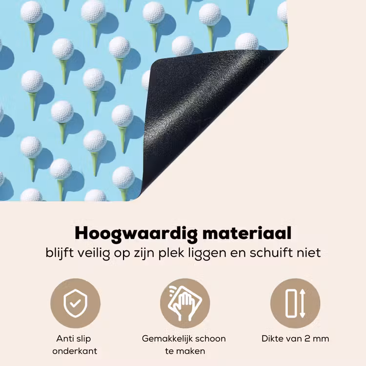 Golf - Ballen - Blauw Inductie beschemer met haakjes klein 777 -ky-onderkant-nl