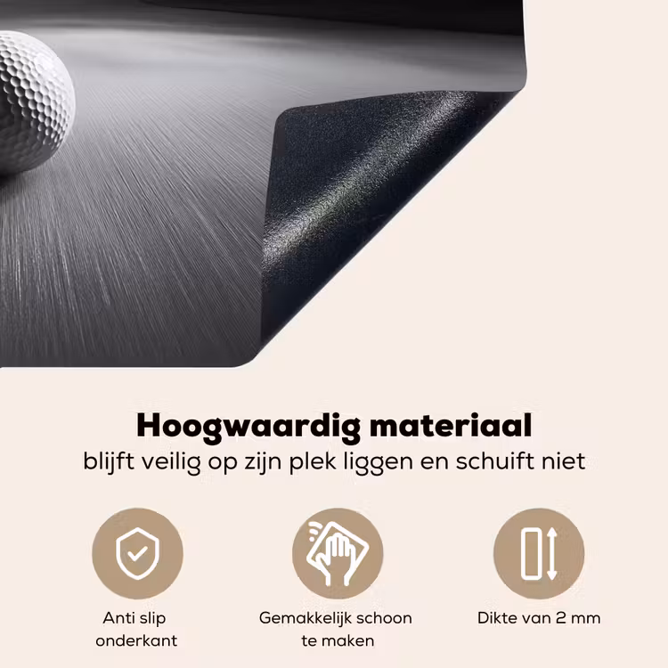 Golfbal - Wazig - Zwart Inductie beschemer met haakjes klein -ky-onderkant-nl