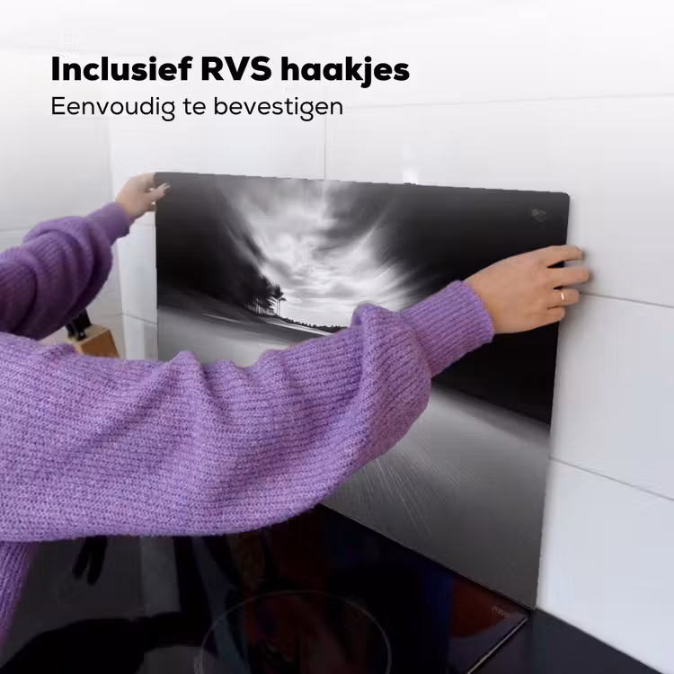 Golfbal - Wazig - Zwart Inductie beschemer met haakjes klein -ky-ophangen-nl