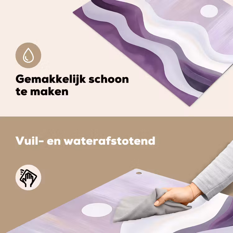 Golven - Heuvels - Abstract - Paars Inductie beschemer met haakjes klein -ky-schoon-nl