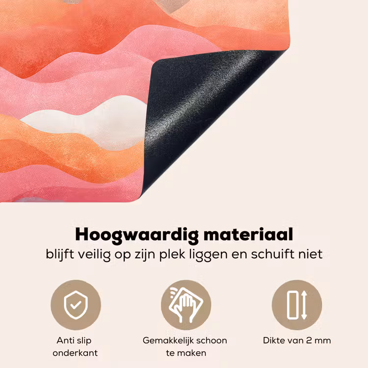 Golven - Kleurrijk - Abstract Inductie beschemer met haakjes middel -ky-onderkant-nl