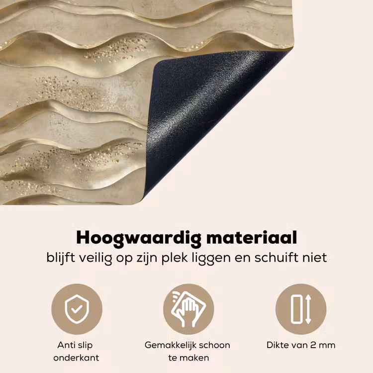 Golven - Patroon - Goud Inductie beschemer met haakjes klein 777 -ky-onderkant-nl