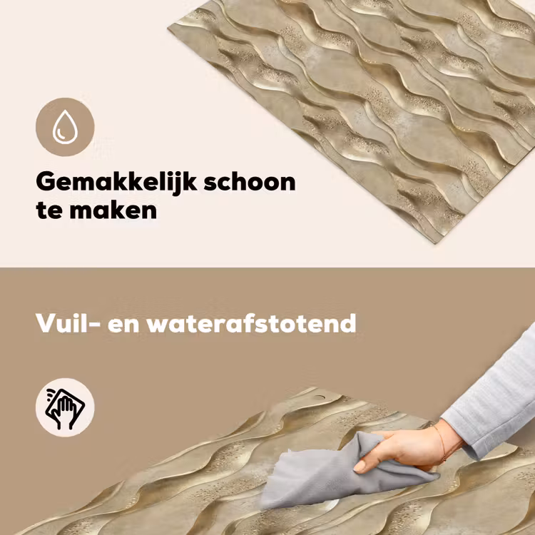 Golven - Patroon - Goud Inductie beschemer met haakjes klein 777 -ky-schoon-nl