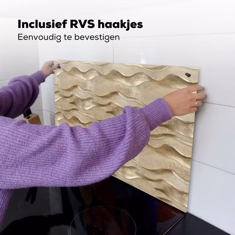 Golven - Patroon - Goud Inductie beschemer met haakjes klein 777 -ky-ophangen-nl