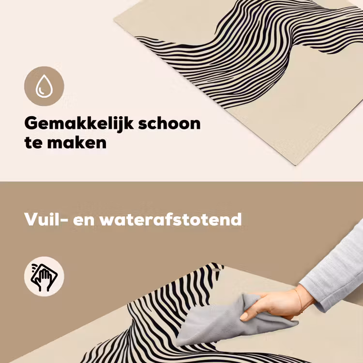 Golvend - Lijnen - Abstract - Silhouet Inductie beschemer met haakjes klein -ky-schoon-nl