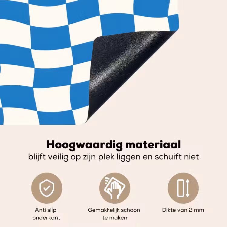 Golvend - Patroon - Blauw Inductie beschemer met haakjes klein 777 -ky-onderkant-nl