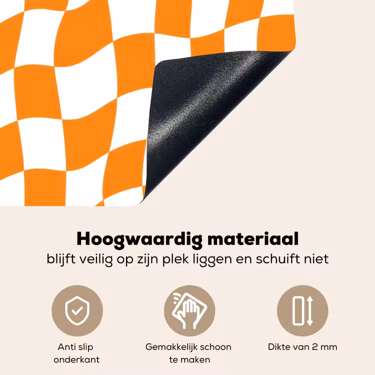 Golvend - Patroon - Oranje Inductie beschemer met haakjes klein 777 -ky-onderkant-nl