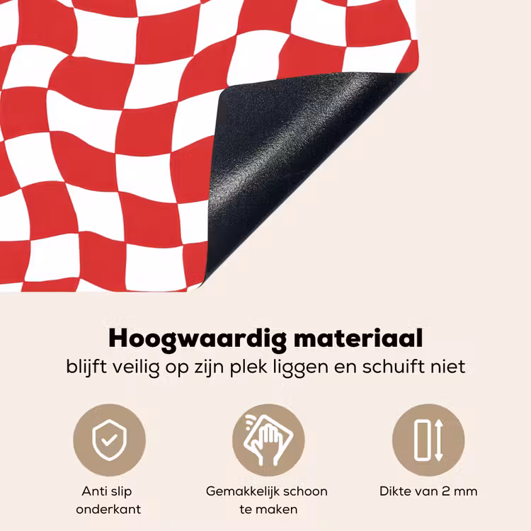 Golvend - Patroon - Rood Inductie beschemer met haakjes klein 777 -ky-onderkant-nl