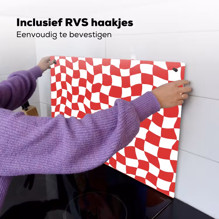 Golvend - Patroon - Rood Inductie beschemer met haakjes klein 777 -ky-ophangen-nl
