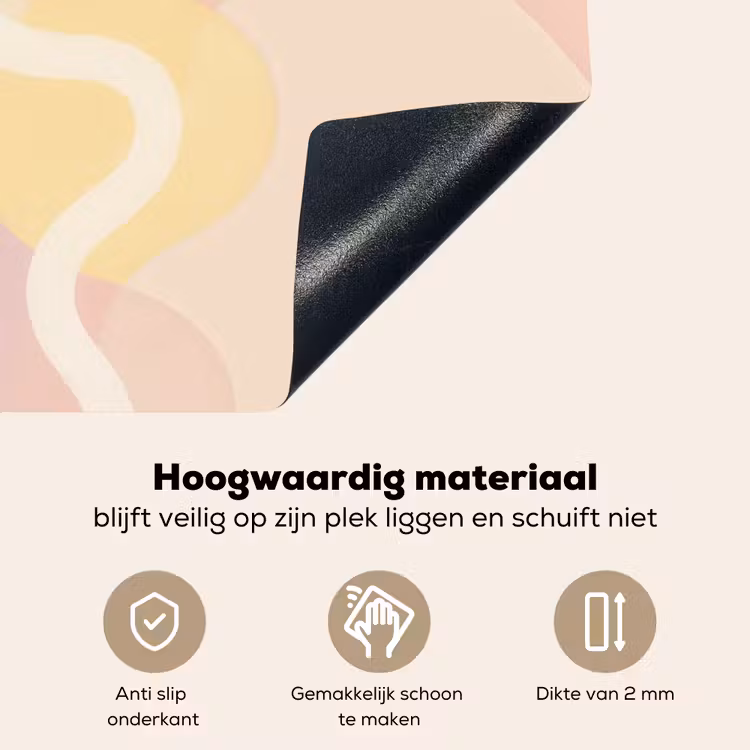 Golvende vormen - Abstract - pastel Inductie beschemer met haakjes middel -ky-onderkant-nl