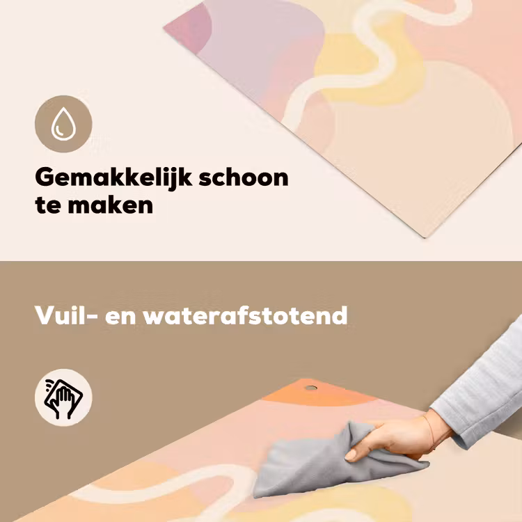 Golvende vormen - Abstract - pastel Inductie beschemer met haakjes middel -ky-schoon-nl