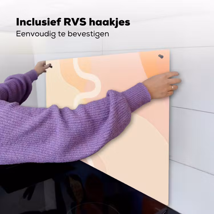 Golvende vormen - Abstract - pastel Inductie beschemer met haakjes middel -ky-ophangen-nl