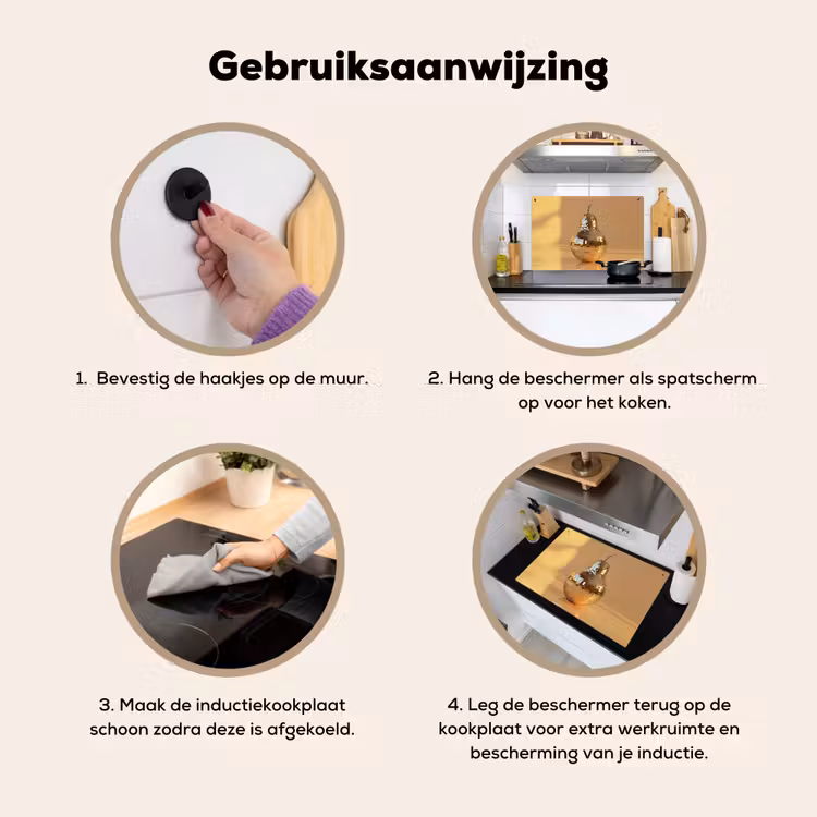 Goud - Disco - Glitter - Peer Inductie beschemer met haakjes klein -ky-gebruik-nl