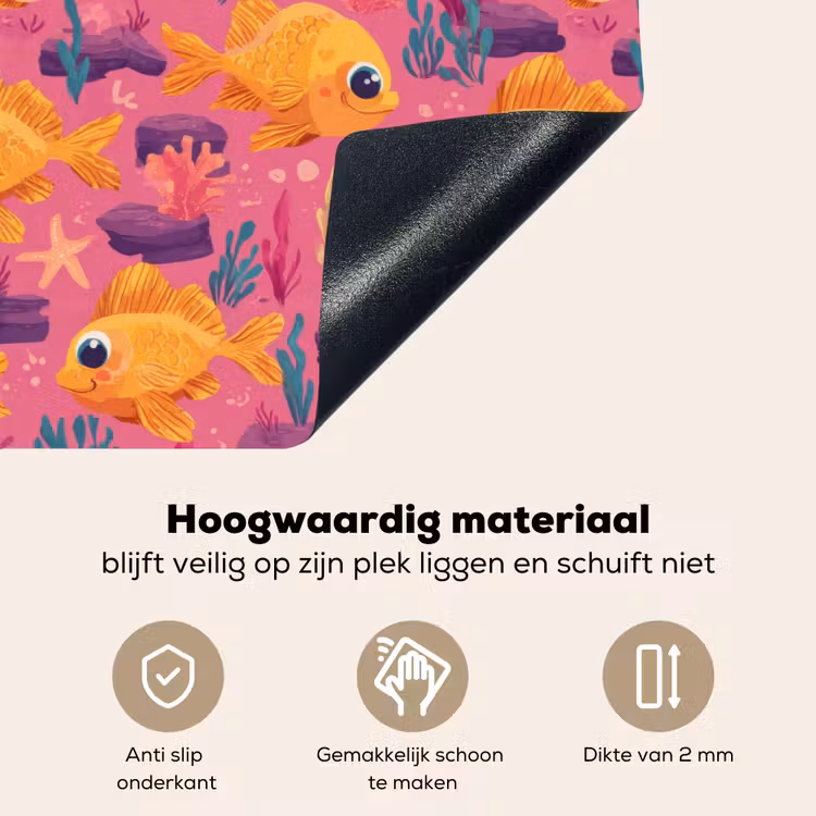 Goudvissen - Koraal - Kleurrijk Inductie beschemer met haakjes klein 777 -ky-onderkant-nl