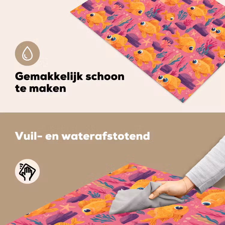 Goudvissen - Koraal - Kleurrijk Inductie beschemer met haakjes klein 777 -ky-schoon-nl