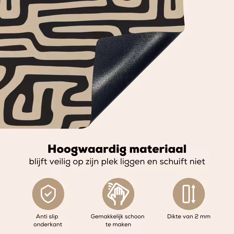 Grafisch - Lijnen - Zwart Inductie beschemer met haakjes klein 777 -ky-onderkant-nl