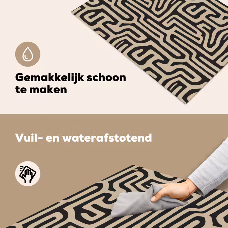 Grafisch - Lijnen - Zwart Inductie beschemer met haakjes klein 777 -ky-schoon-nl