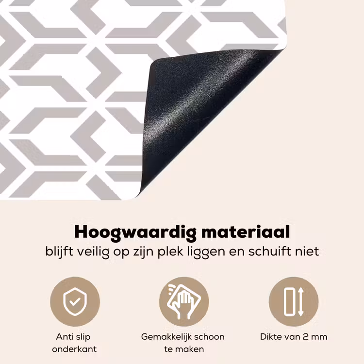 Grafisch - Patroon - Modern Inductie beschemer met haakjes klein 777 -ky-onderkant-nl