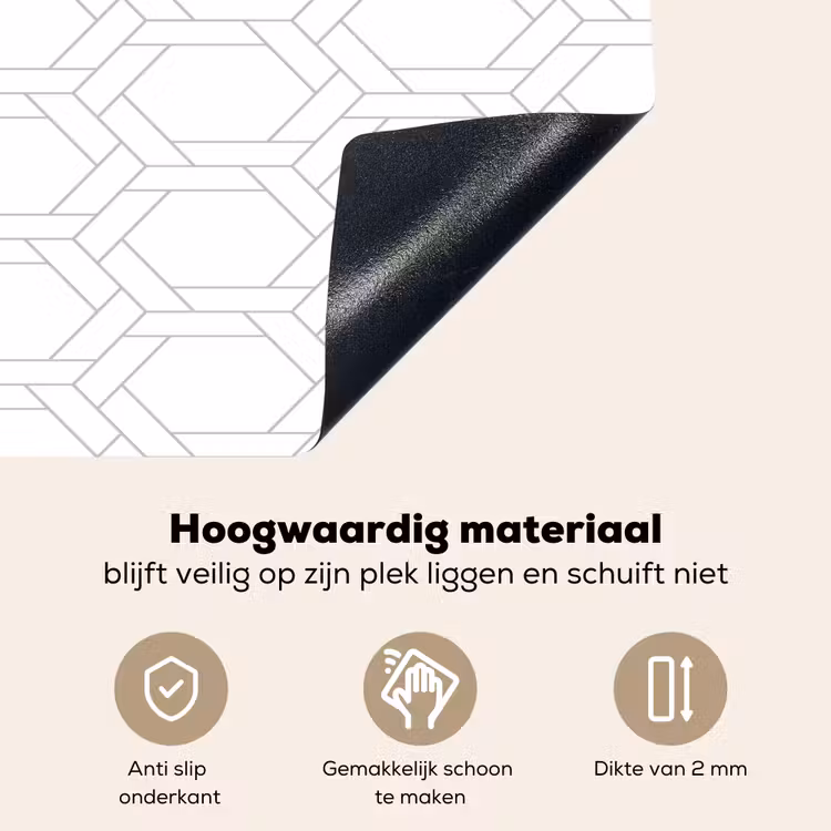 Grafisch - Patroon - Modern Inductie beschemer met haakjes klein 777 -ky-onderkant-nl