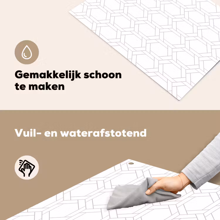 Grafisch - Patroon - Modern Inductie beschemer met haakjes klein 777 -ky-schoon-nl