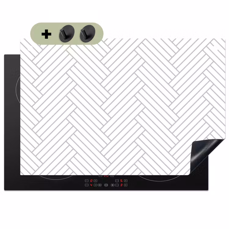 Grafisch - Patroon - Modern - Geweven Inductie beschemer met haakjes klein 777 -3d
