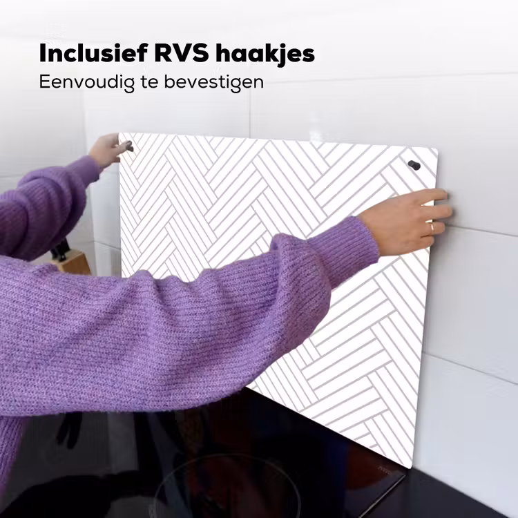 Grafisch - Patroon - Modern - Geweven Inductie beschemer met haakjes klein 777 -ky-ophangen-nl
