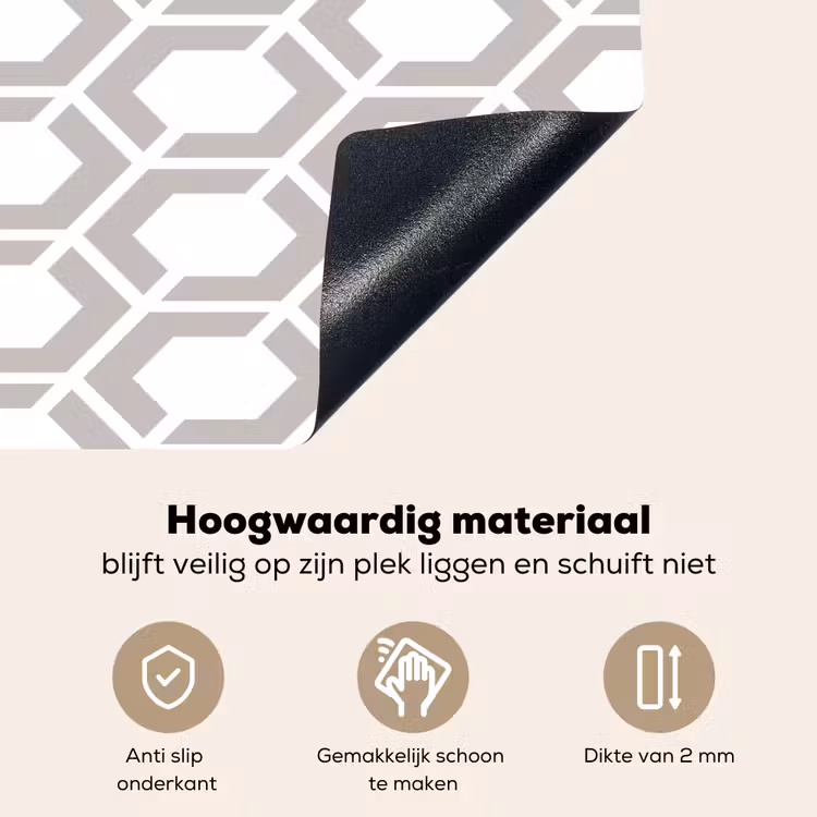 Grafisch - Patroon - Modern - Hexagon Inductie beschemer met haakjes klein 777 -ky-onderkant-nl