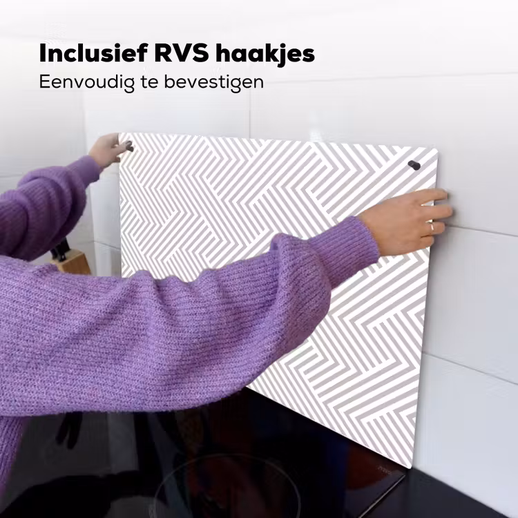 Grafisch - Patroon - Modern - Schuin Inductie beschemer met haakjes klein 777 -ky-ophangen-nl