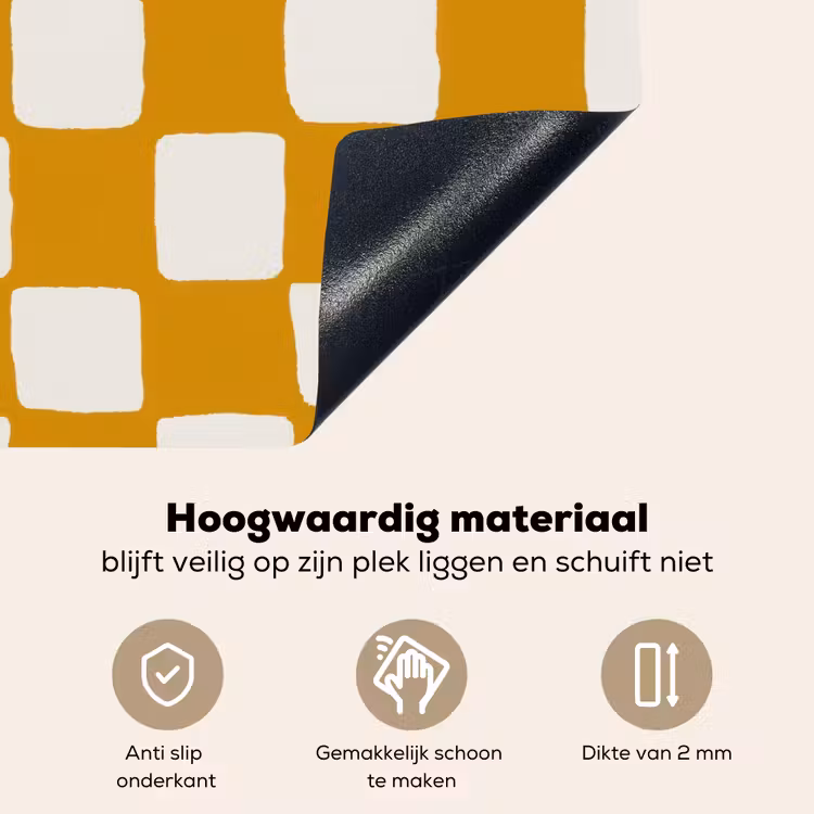 Grafisch - Patroon - Oker Inductie beschemer met haakjes klein 777 -ky-onderkant-nl