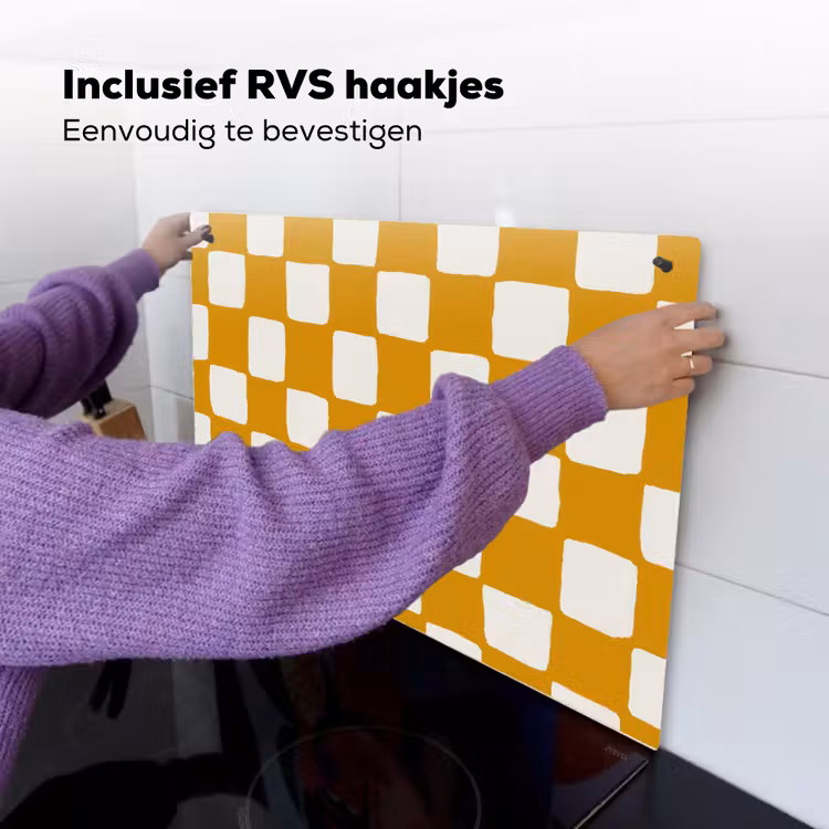 Grafisch - Patroon - Oker Inductie beschemer met haakjes klein 777 -ky-ophangen-nl