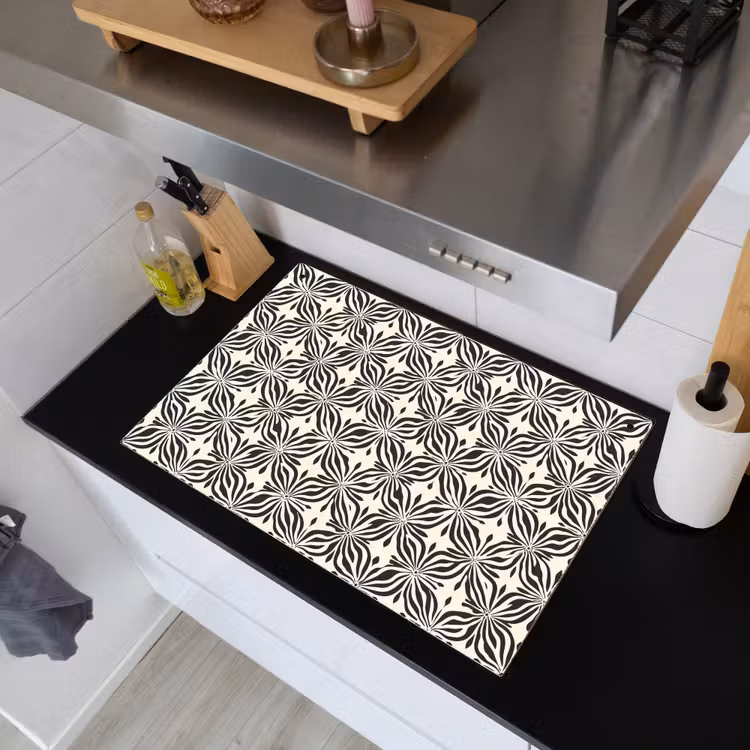 Grafisch - Patroon - Zwart Inductie beschemer met haakjes klein 777 -sfeer1