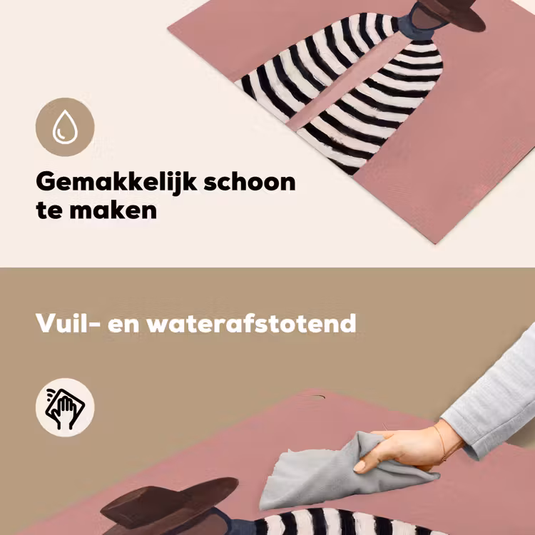 Grafisch - Vrouw - Roze Inductie beschemer met haakjes klein -ky-schoon-nl
