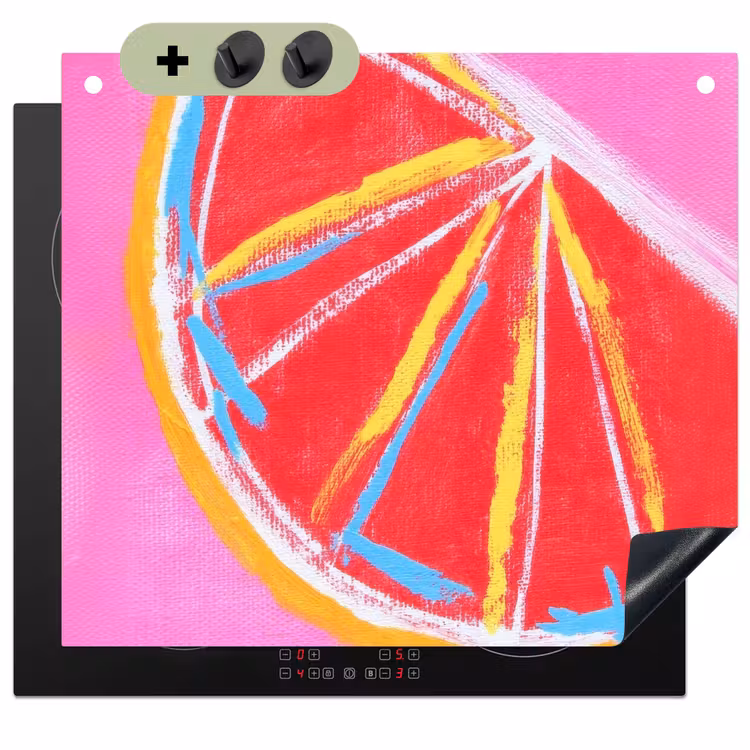 Grapefruit - Geschilderd - Roze - Strepen Inductie beschemer met haakjes middel -3d