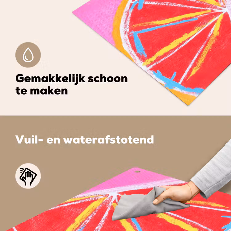 Grapefruit - Geschilderd - Roze - Strepen Inductie beschemer met haakjes middel -ky-schoon-nl