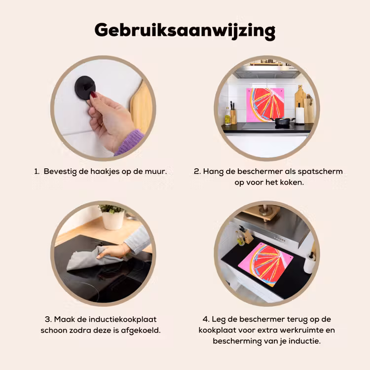 Grapefruit - Geschilderd - Roze - Strepen Inductie beschemer met haakjes middel -ky-gebruik-nl