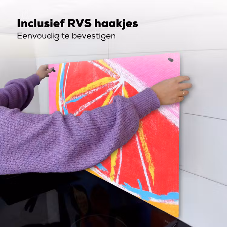 Grapefruit - Geschilderd - Roze - Strepen Inductie beschemer met haakjes middel -ky-ophangen-nl