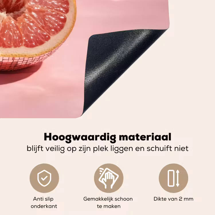 Grapefruit - Roze - Disco - Shiny Inductie beschemer met haakjes klein -ky-onderkant-nl