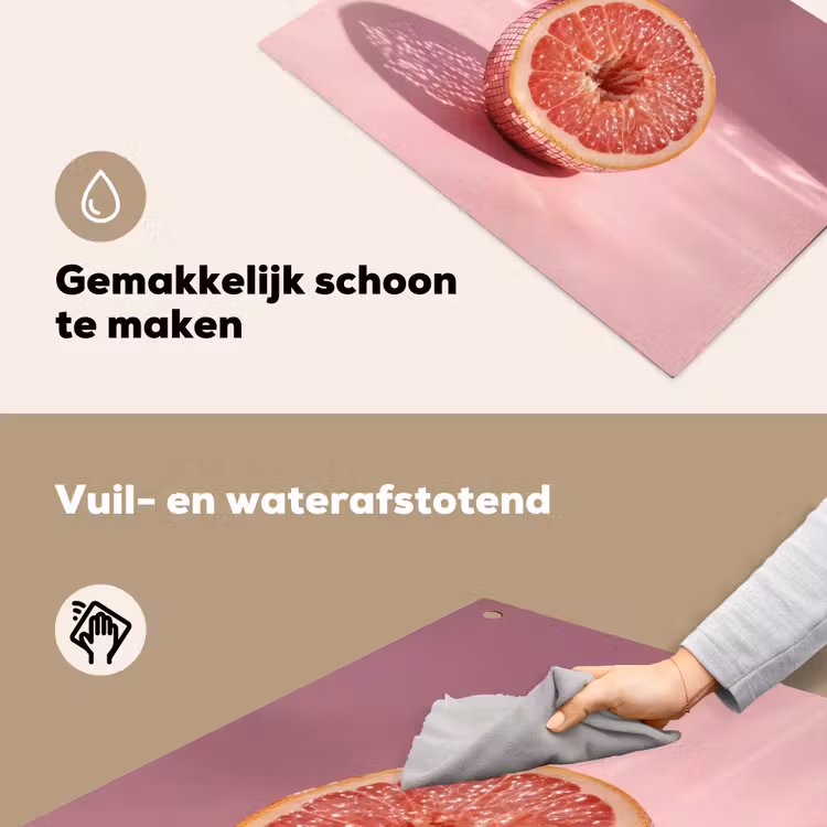 Grapefruit - Roze - Disco - Shiny Inductie beschemer met haakjes klein -ky-schoon-nl